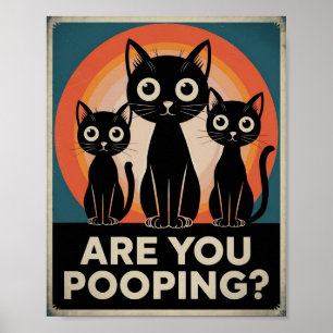 Roliga svarta katter bajsar du? Humoristisk katt Poster
