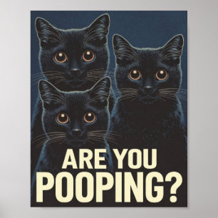 Roliga Svarta Katter Bajsar Du? Kattälskare Poster