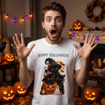 Roliga svarta katter Halloween kuslig