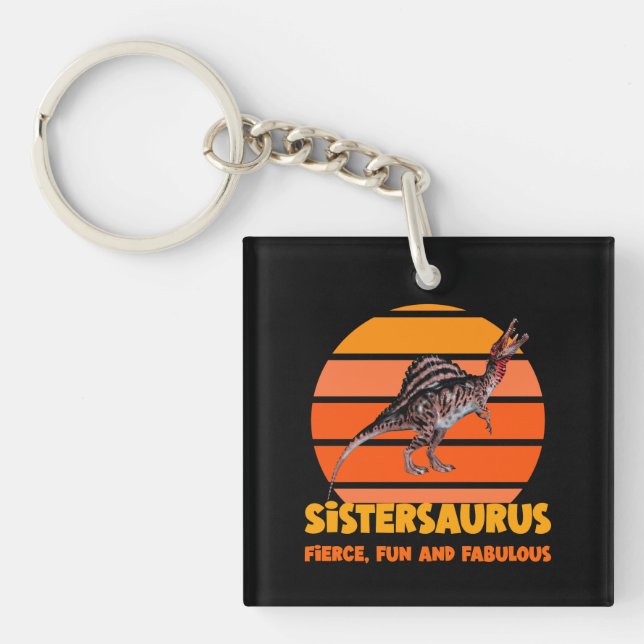 Roliga Systrar Saurus Dino Syster Humor Design (Framsidan)