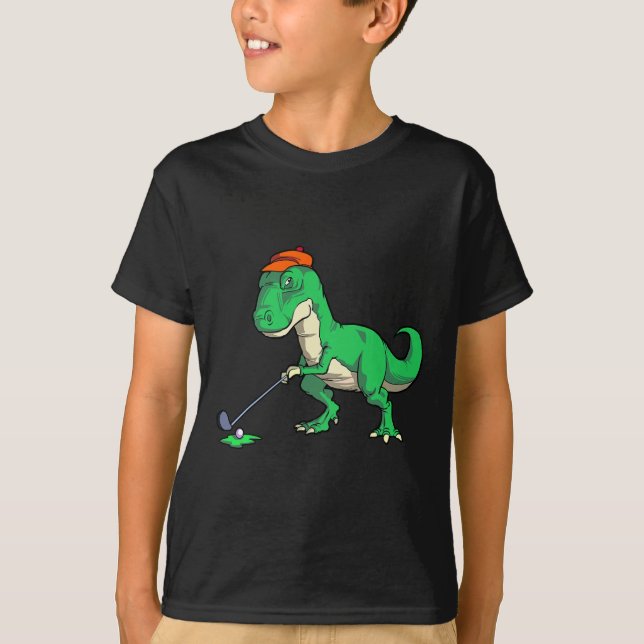 Roliga T Rex Dinosaur Golfpresent Skjortor För Män Shirt (Framsida)