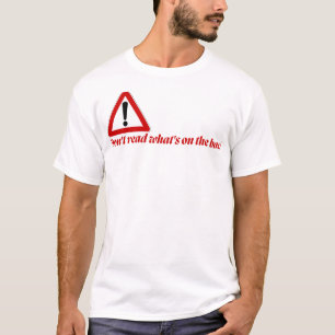 Roliga T-shirt med 'Läs inte baksidan'