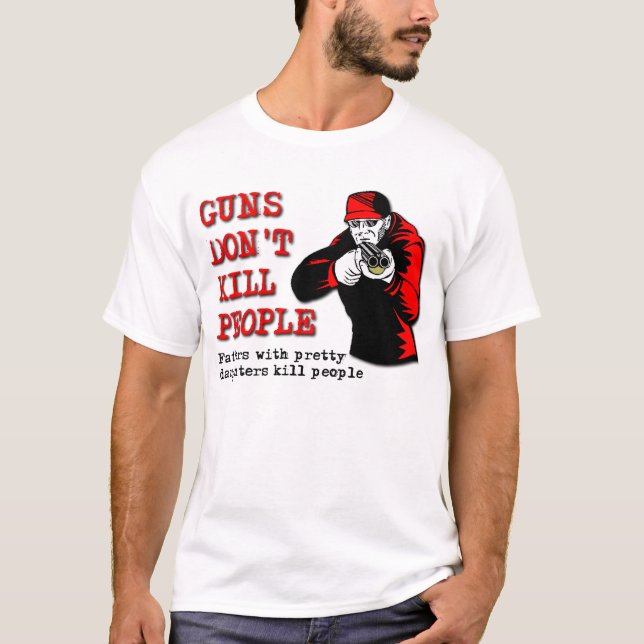 Roliga T-Shirtar - Vapen Döda Inte Människor T Shirt (Framsida)