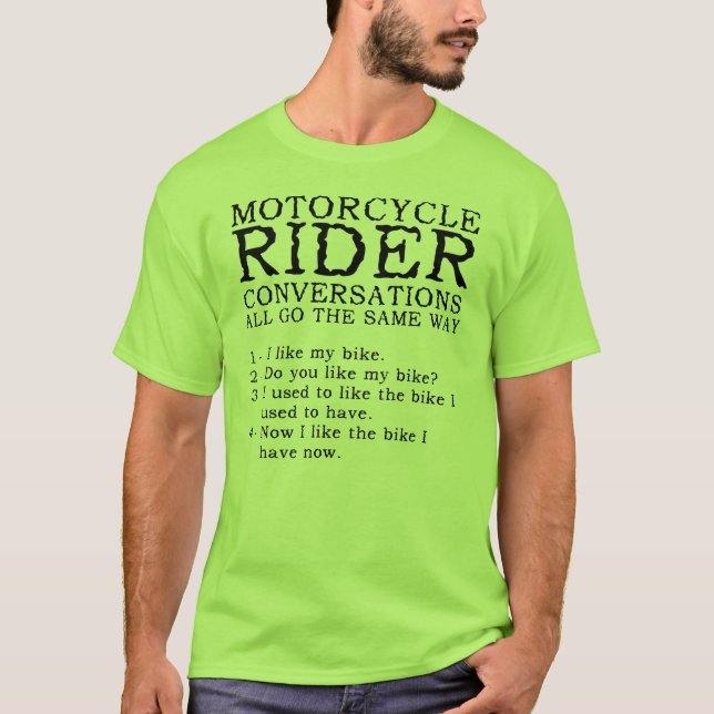 Roliga T-Shirts för Motorcykelkonversationer (Framsida)