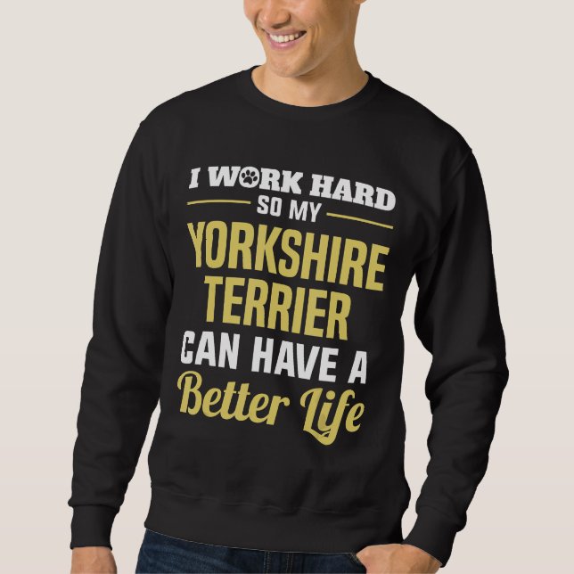 Roliga T-shirts för Yorkshire Terrier hundar Lång Ärmad Tröja (Framsida)