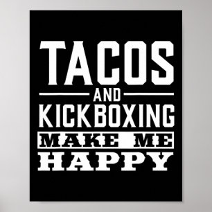 Roliga Taco-tröjor Tacos Och Kickboxning Tees Män Poster