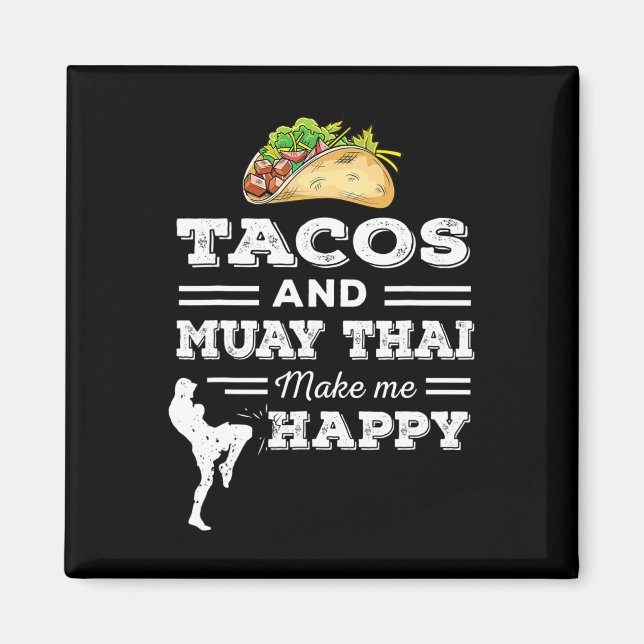 Roliga Tacos Och Muay Thai Älskare Present För Kam Magnet (Framsidan)