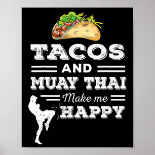 Roliga Tacos Och Muay Thai Älskare Present För Kam Poster