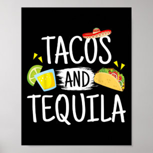Roliga Tacos Och Tequila Mexikansk Sombrero T-Shir Poster