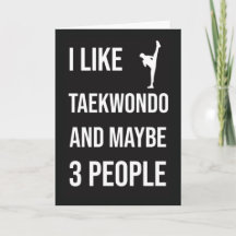 Roliga Taekwondo-kort Sport Stridande Kämpe Humor
