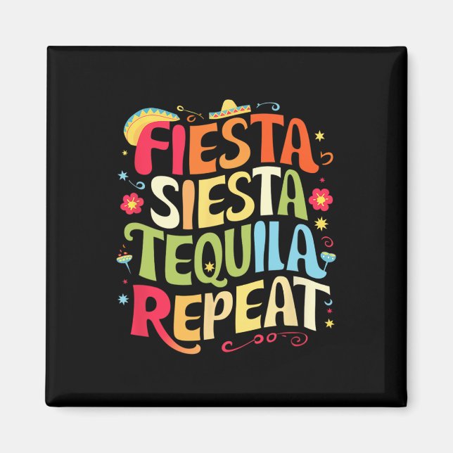 Roliga tales Fiesta Siesta Upprepa Cinco De Mayo  Magnet (Framsidan)