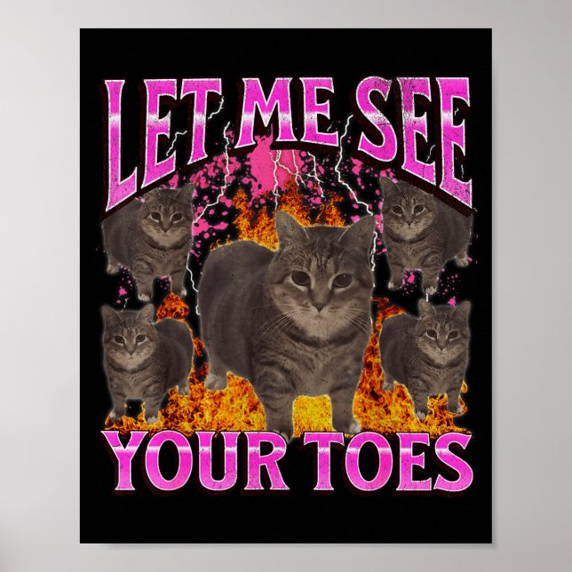 Roliga tår Katt Meme Bootleg Grafisk Män Kvinnor Poster (Framsidan)
