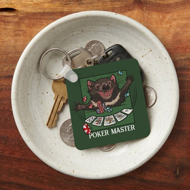 Roliga Tasmanian Devil Poker Master Kort Tecknad F Nyckelring (Skapare uppladdad)