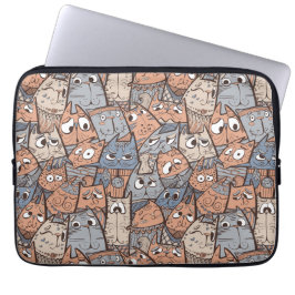 Roliga tecknade katter laptop fodral