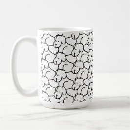 Roliga tecknade sittande hundar kaffemugg