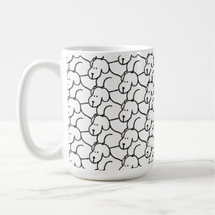 Roliga tecknade sittande hundar kaffemugg