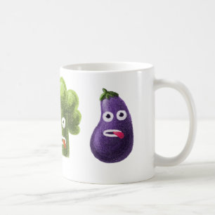 Roliga tecknadgrönsaker kaffemugg