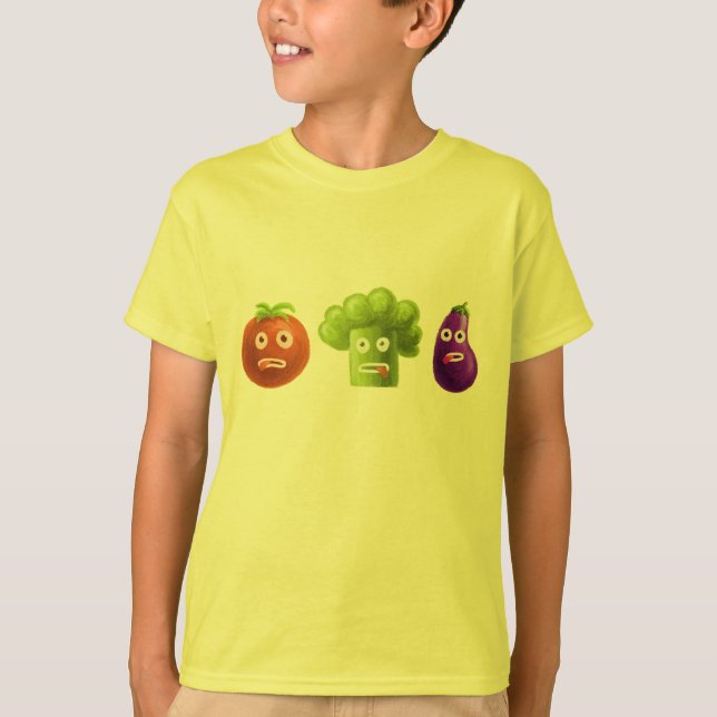 Roliga tecknadgrönsakungar tee (Framsida)