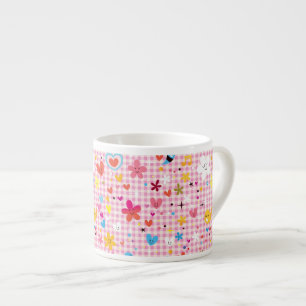 roliga tecknadmönsterrosor espressomugg