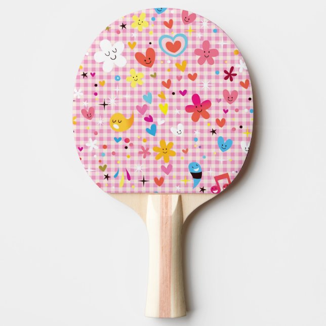 roliga tecknadmönsterrosor pingisracket (Framsidan)