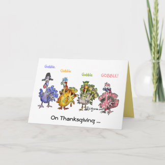Roliga tecknadthanksgivingkalkoner helgkort