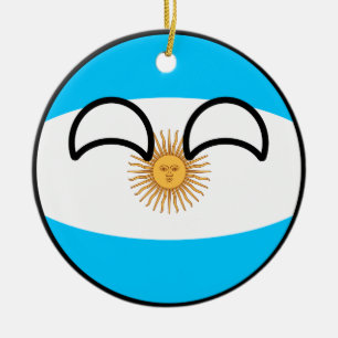 Roliga tendera Geeky Argentina Countryball Julgransprydnad Keramik