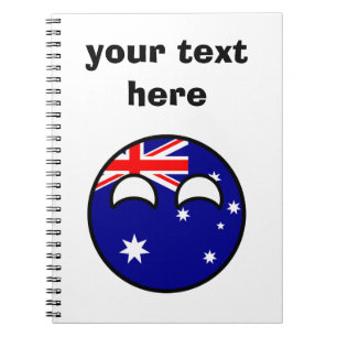 Roliga tendera Geeky Australien Countryball Anteckningsbok