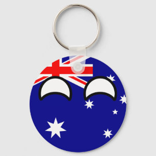 Roliga tendera Geeky Australien Countryball Nyckelring