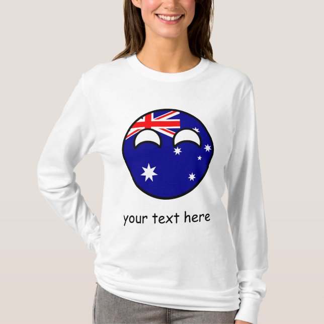 Roliga tendera Geeky Australien Countryball Tee Shirt (Framsida)