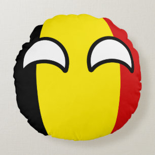 Roliga tendera Geeky Belgien Countryball Rund Kudde