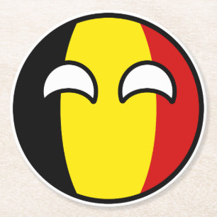 Roliga tendera Geeky Belgien Countryball Underlägg Papper Rund