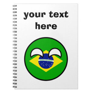 Roliga tendera Geeky Brasilien Countryball Anteckningsbok