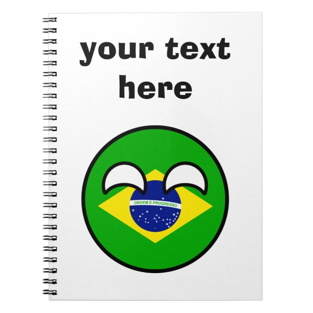 Roliga tendera Geeky Brasilien Countryball Anteckningsbok (Framsidan)
