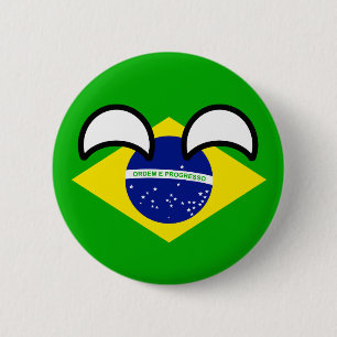 Roliga tendera Geeky Brasilien Countryball Knapp