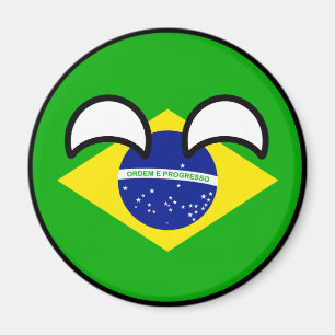 Roliga tendera Geeky Brasilien Countryball Magnet