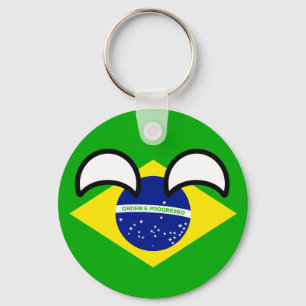 Roliga tendera Geeky Brasilien Countryball Nyckelring
