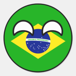 Roliga tendera Geeky Brasilien Countryball Runt Klistermärke