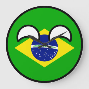 Roliga tendera Geeky Brasilien Countryball Stor Klocka