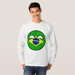 Roliga tendera Geeky Brasilien Countryball Tee Shirt