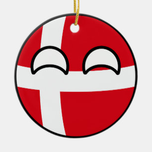 Roliga tendera Geeky Danmark Countryball Julgransprydnad Keramik