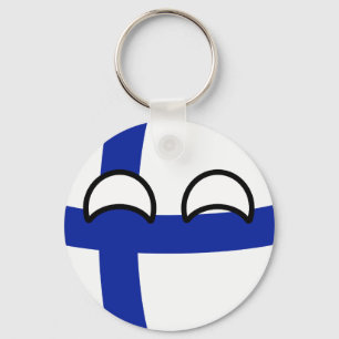 Roliga tendera Geeky Finland Countryball Nyckelring