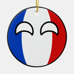 Roliga tendera Geeky frankriken Countryball Julgransprydnad Keramik