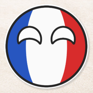 Roliga tendera Geeky frankriken Countryball Underlägg Papper Rund