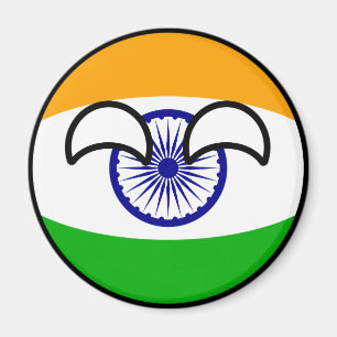 Roliga tendera Geeky Indien Countryball Magnet