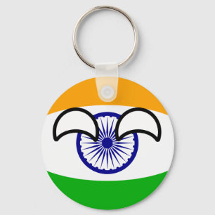 Roliga tendera Geeky Indien Countryball Nyckelring