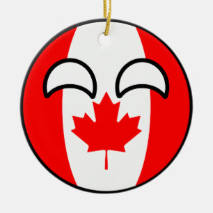 Roliga tendera Geeky Kanada Countryball Julgransprydnad Keramik