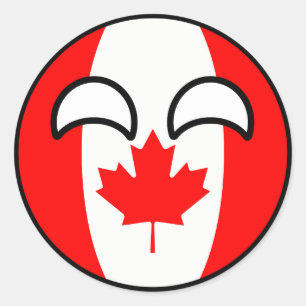 Roliga tendera Geeky Kanada Countryball Runt Klistermärke