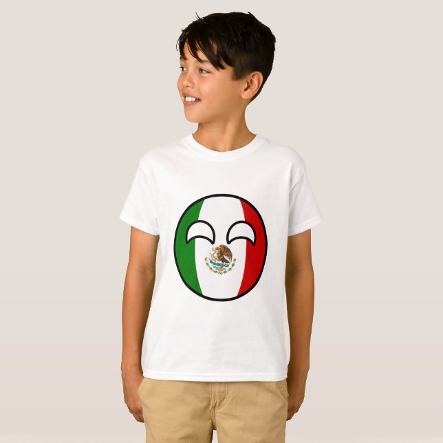 Roliga tendera Geeky Mexico Countryball T-shirt (Hel framsida)