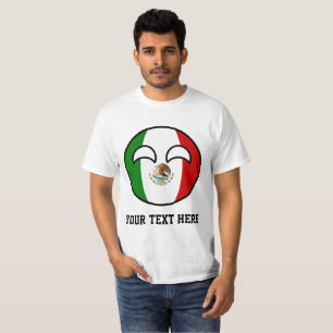 Roliga tendera Geeky Mexico Countryball Tee Shirt