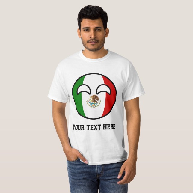 Roliga tendera Geeky Mexico Countryball Tee Shirt (Hel framsida)